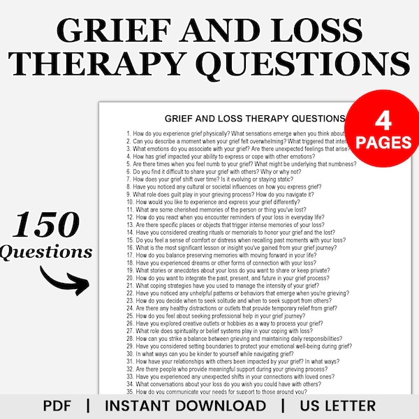 Grief and Loss Therapy Questions, Counseling Questions, Therapy Questions, Therapy Questionnaire, Therapy Tools, Therapy Notes