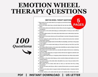 Emotion Wheel Therapy Questions, Emotion Wheel, Feelings Wheel, Wheel of Emotions, Emotional Wheel, Emotion Focused Therapy, EFT Questions