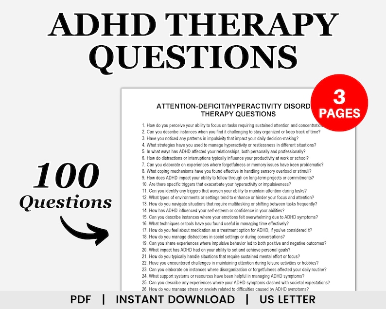 ADHD Therapy Questions, ADHD Therapy, Therapy Questions, Counseling ...