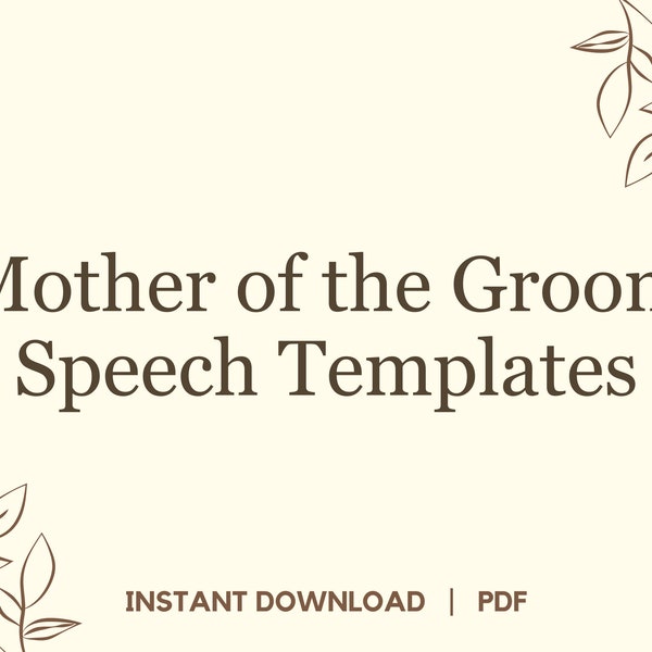 Mother of the Groom Speech Templates, Mother of Groom Speech, Mom Wedding Speech, Wedding Speech Templates, Speech for Bride and Groom