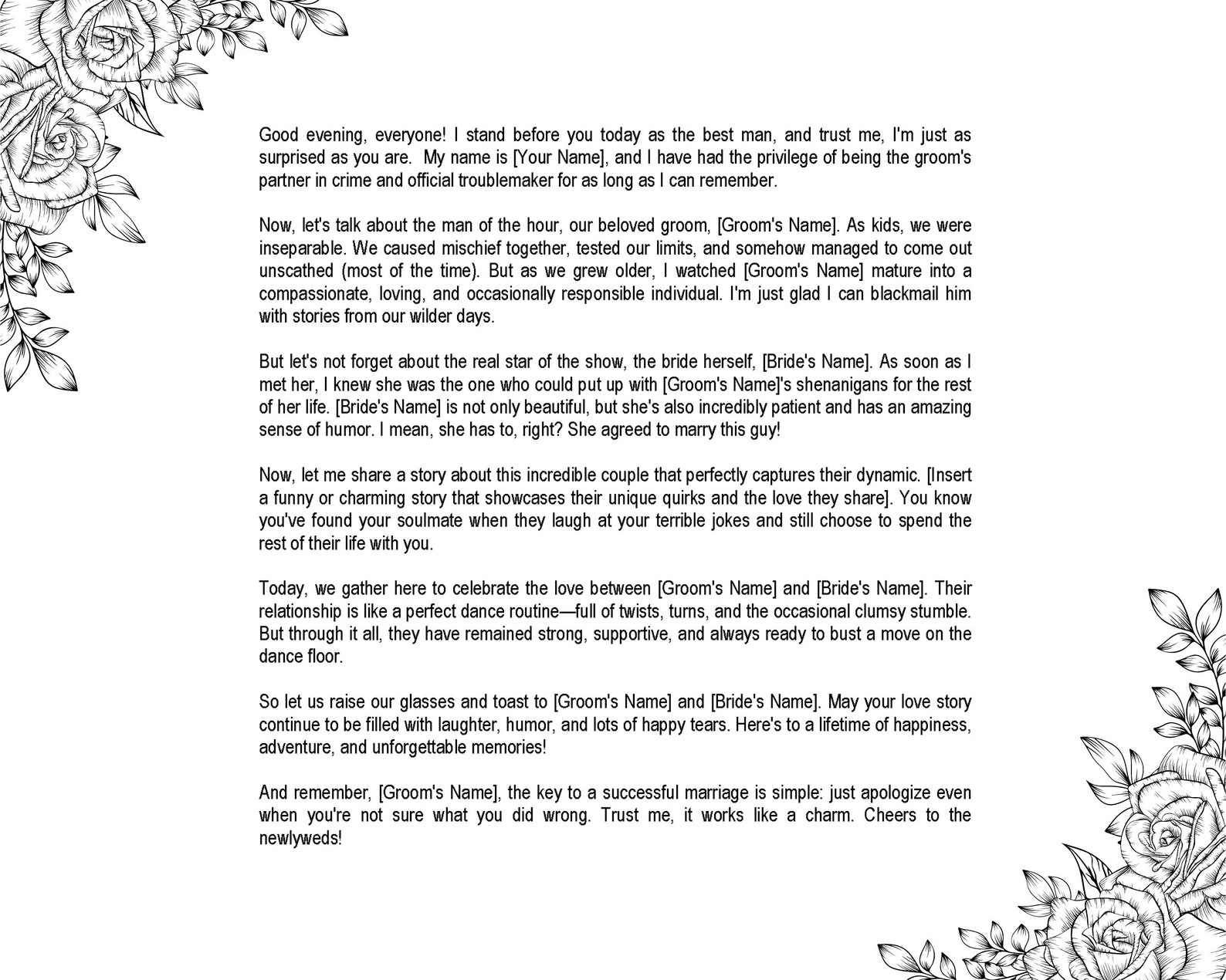 Best Man Speech Templates, Best Man Speech, Best Man Speech Template, Wedding Speech Template
