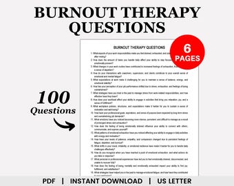 Burnout Therapy Questions, Occupational Burnout, Burnout Recovery, Burnout Prevention, Fatigue, Anxiety Relief, Stress Management, Self Care