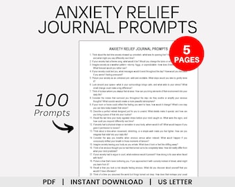 Anxiety Relief Journal Prompts, Journal Prompts for Anxiety, Anxiety Journal, Depression and Anxiety Journal Prompts, Anxiety Prompts