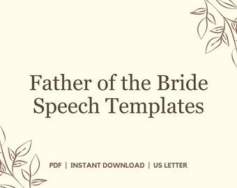 Father of the Bride Speech Templates, Father of Bride Speech, Dad Wedding Speech, Wedding Speech Templates, Speech for Bride and Groom