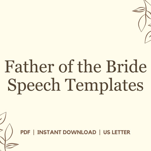 Father of the Bride Speech Templates, Father of Bride Speech, Dad Wedding Speech, Wedding Speech Templates, Speech for Bride and Groom