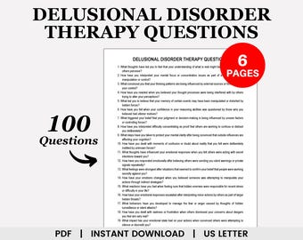 Delusional Disorder Therapy Questions, Delusions, Paranoia, Psychosis, Hallucinations, Schizophrenia, Distress Tolerance, Coping Skills