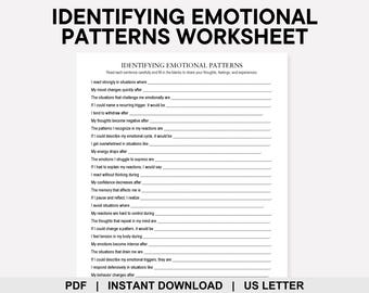 Identifying Emotional Patterns Worksheet, Feelings Check In, Emotional Triggers, Emotion Regulation, Stress Management, Self Awareness