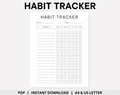 Habit Tracker, Printable Tracker, Monthly Tracker, Daily Habit Tracker, Year Habit Tracker, Goal Tracker, Routine Tracker, Tracker Printable