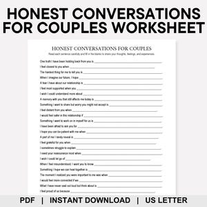 Werkblad eerlijke gesprekken voor stellen, vragen voor stellen, dagboek voor stellen, relatietherapie, huwelijkstherapie, relatietherapie