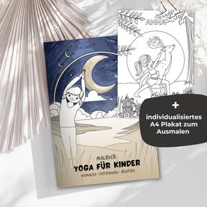 Children's Yoga Coloring Book Personalized Mindfulness Gift Coloring Pages for Kids Personalized Poster Birthday Gift for Kids