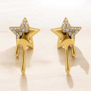 Orecchini A Goccia Luna E Stella Con Cristalli E Nappa - Regalo Perfetto Per Donne