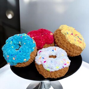 Crochet Donut Plushies Set: Custom Icing, Play Food Toy