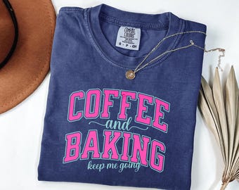Coffee and Baking T-shirt | Comfort Colors Shirt, Gift for Book & Baking Lover, Bookish, Reading Top, Bookworm Gift, Librarian, Book Club