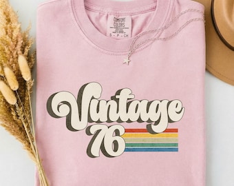 Vintage 1976 striped retro T-Shirt | 1976 Vintage Birthday Tee, Retro Style, 50th Birthday Gift, Vintage 1976 T-Shirt, Father Gift, Mother
