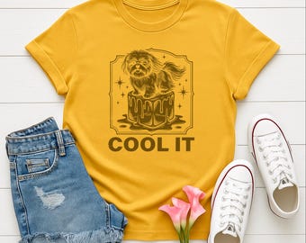 Shi Tzu 'Cool It' Shirt, Funny Dog Shirt, Retro ShiTzu Graphic Tee, Dog Lover Gift, Cute Dog Shirt, Unisex, Dog Graphic T-Shirt