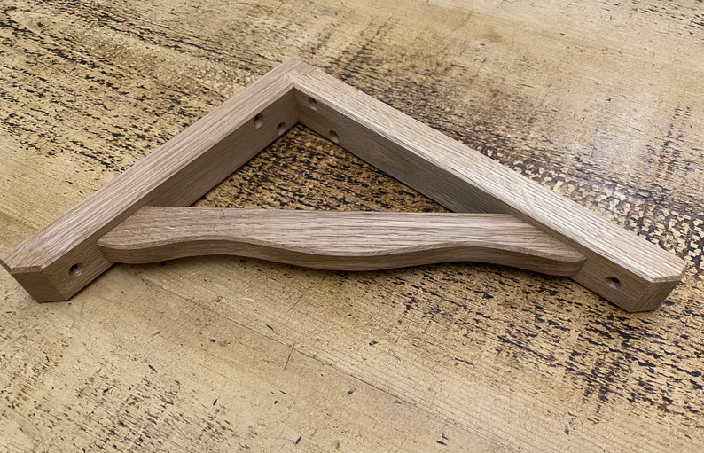 Cottage Style Oak Shelf Brackets pair Etsy