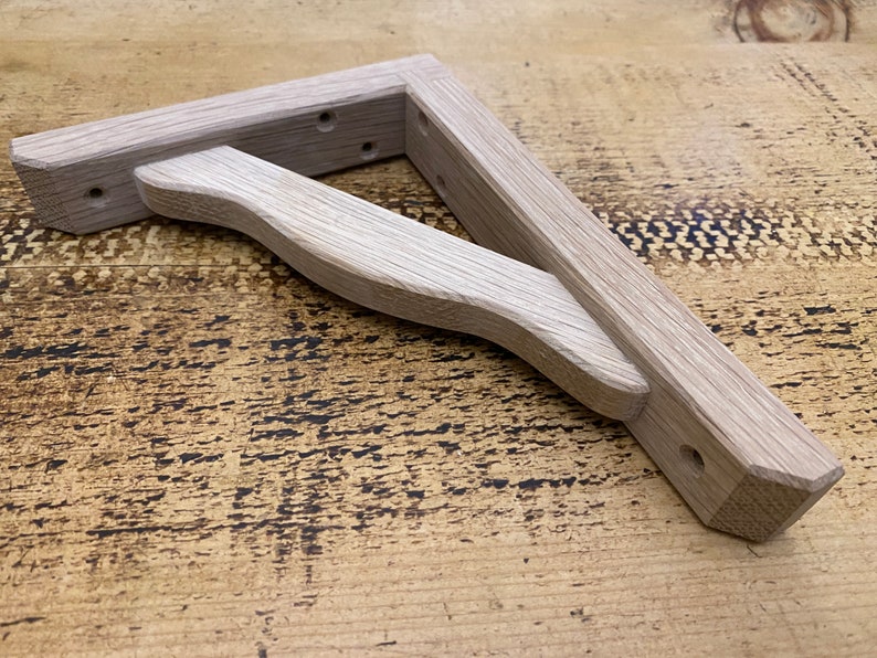 Cottage Style Oak Shelf Brackets pair Etsy