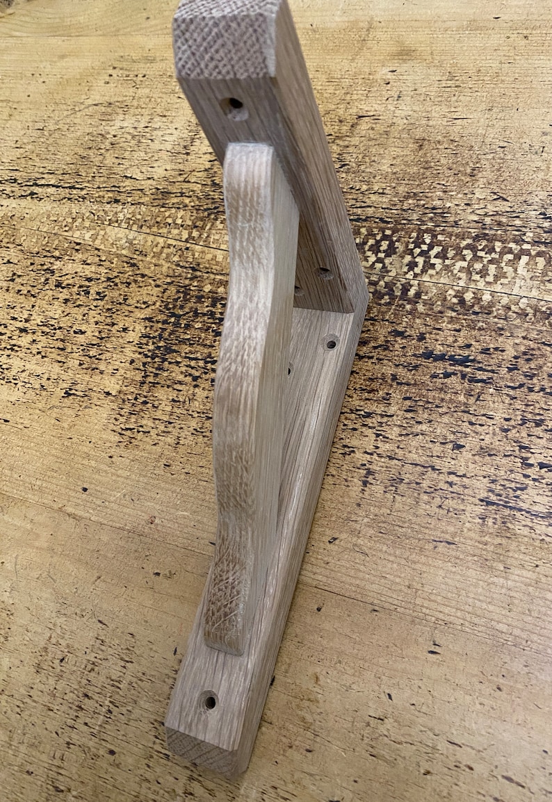 Cottage Style Oak Shelf Brackets pair Etsy