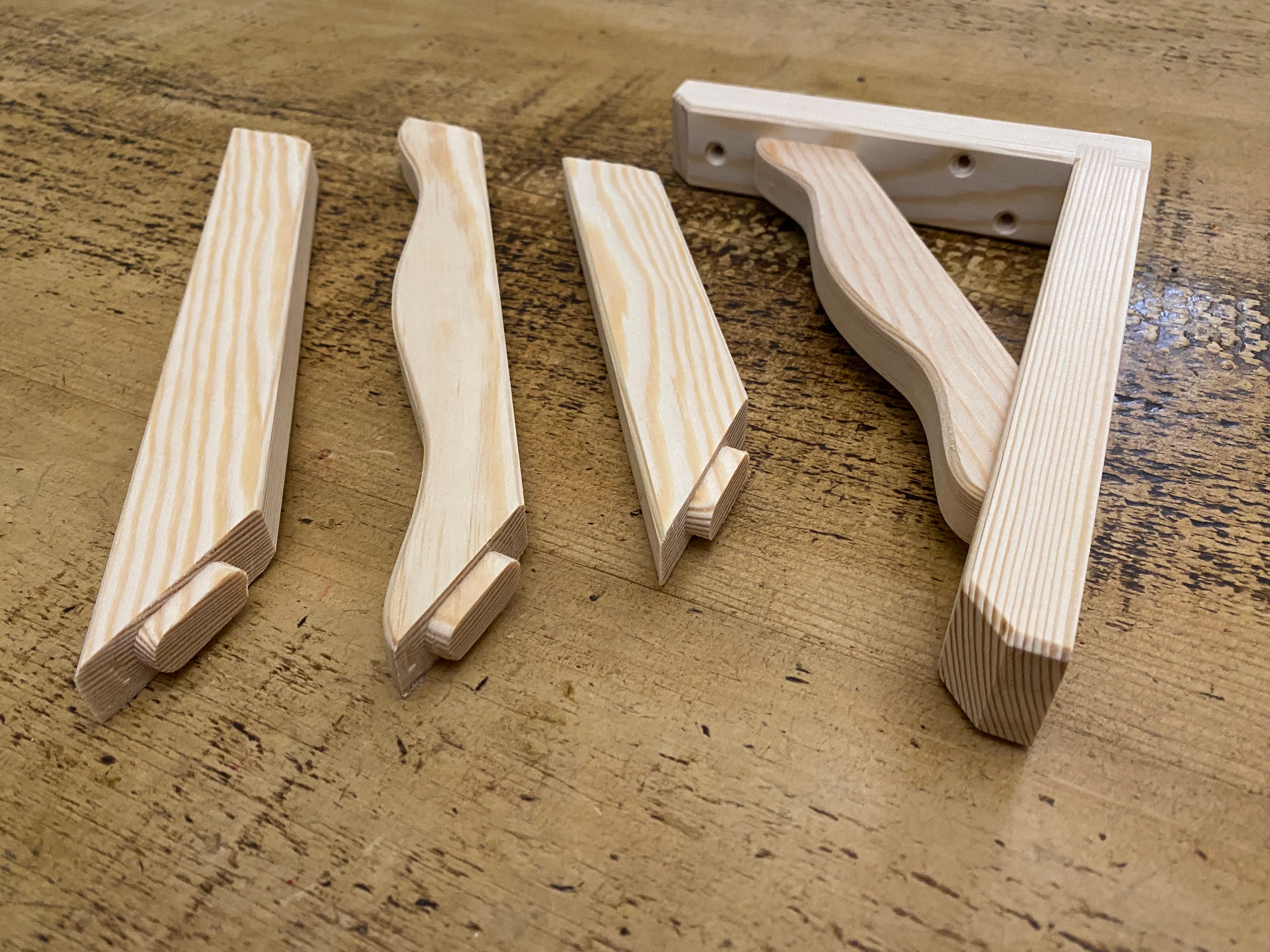 Cottage Style Oak Shelf Brackets pair Etsy