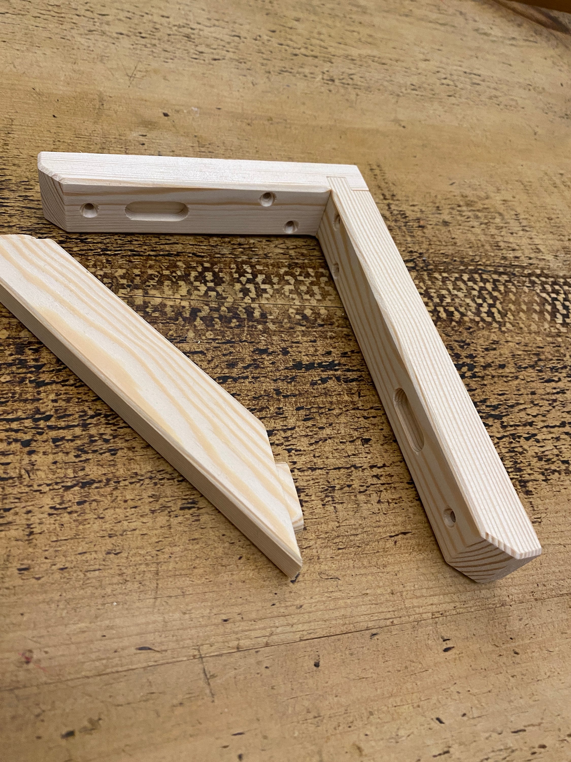 Cottage Style Oak Shelf Brackets pair Etsy