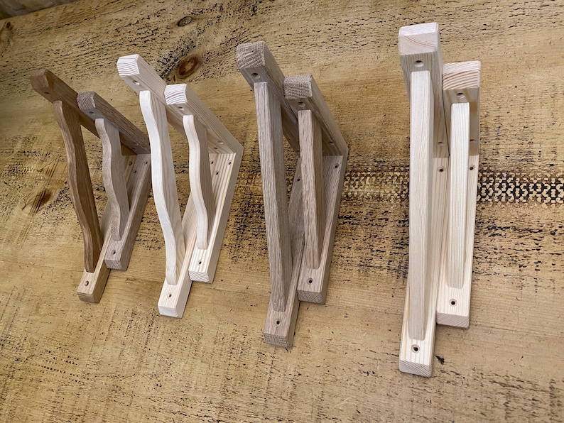 Cottage Style Oak Shelf Brackets pair Etsy