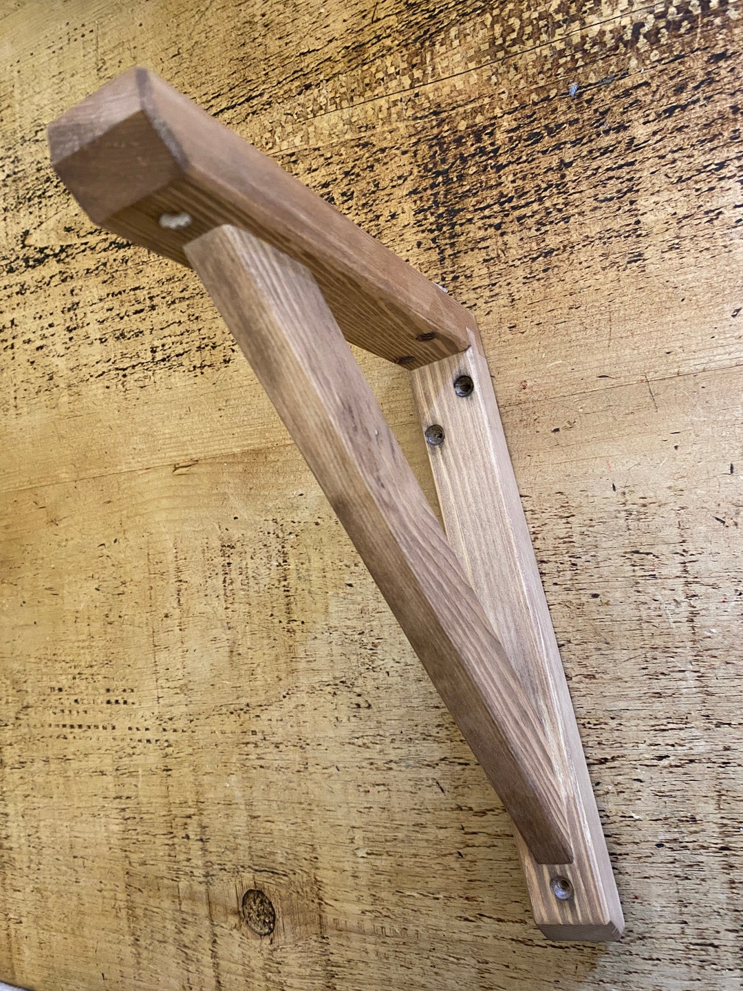 Stained Pine Shelf Brackets pair Etsy