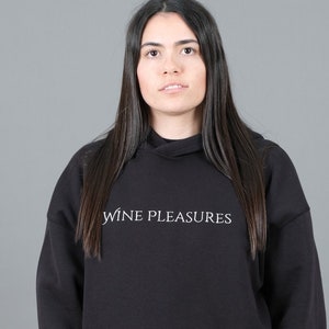 Felpa con cappuccio da vino oversize ''WINE PLEASURES'' Felpa da donna, Felpa con cappuccio da donna, Felpa con cappuccio da uomo, Felpa da uomo, Felpa con cappuccio Unisex