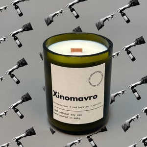 Scented Candle, Vegan, Soy wax candles, Candles in a wine bottle, XINOMAVRO, wine scent candle