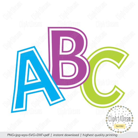Outline Font SVG Alphabet clipart svg Uppercase Lowercase Letter cutting files Cricut cut file for Silhouette dxf png pdf