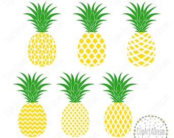 Ananas SVG Plotterdateien Sommer Ananas Clipart Svg Dxf Plotterdatei für Cricut Silhouette PNG PDF