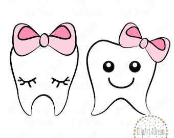 Tooth fairy SVG, Teeth svg, Tooth fairy outline bag Girl svg dental bags clipart Cut Files Cricut Silhouette Studio DXF File PDF