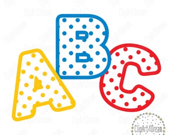 Polka dot Alphabet SVG, Polka dot Letters Font Svg files Easter Alphabet clipart cutting files for Silhouette Cricut cut file Dxf png pdf