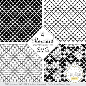Mermaid Scale SVG, Seamless Mermaid Scales Pattern svg geometric fish Patterns dxf PNG DXF svg cut files for Cricut Silhouette cutting file