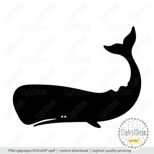 Ballena Svg Silueta de cachalote Svg corte Cachalot animales marinos oro purpurina clipart estilo minimalista archivos de corte Png Eps Dxf PDF