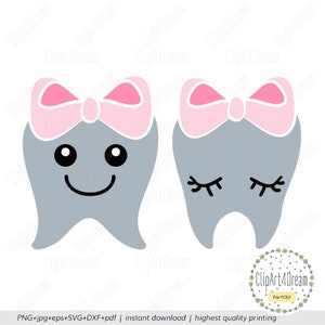 Tooth fairy SVG, Teeth svg, Tooth fairy bag Girl svg dental bags clipart Cut Files Cricut Silhouette Studio DXF File PDF
