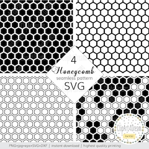 Plaster miodu SVG, bezszwowy wzór plastra miodu svg Sześciokątny geometryczny PNG DXF svg pliki do cięcia Cricut Silhouette
