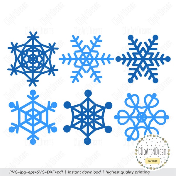 Snowflake SVG, Christmas snow flake DXF Winter svg Snowflakes clipart png Cutting files cut file for Silhouette Cricut PDF