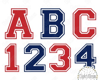 Collegiate Varsity SVG Alphabet Varsity college sports Font Letters Numbers basketball Svg cut file for Silhouette Cricut DXF pdf