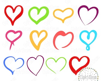 Heart SVG Valentines day clipart Love wedding Svg Hearts bundle clip art cut files for Cricut Silhouette DXF Cutting File png PDF