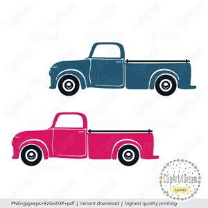 Boy Truck SVG Girl Classic antique vintage truck svg Cutting file Silhouette Cricut eps png DXF PDF