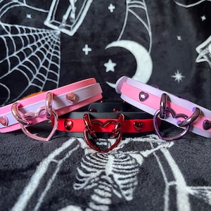 Luv pup choker / heart choker /   plus size friendly/ biothane choker/ lovecore/ kawaii