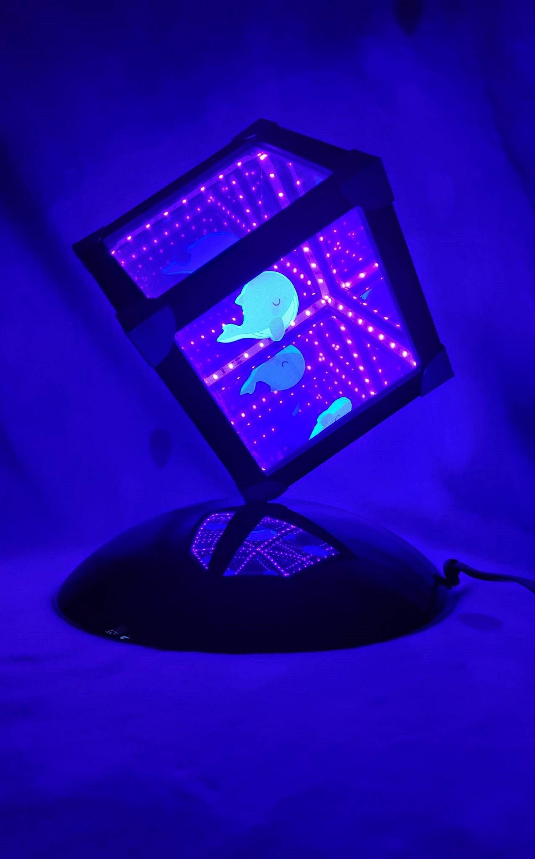 LumièRe Miroir Infini Octogone 3D, Lampe à TéLéCommande Tunnel LED,  LumièRes Accrochantes Mur Miroir 3D, pour Une FêTe d'anniversaire, Chambre