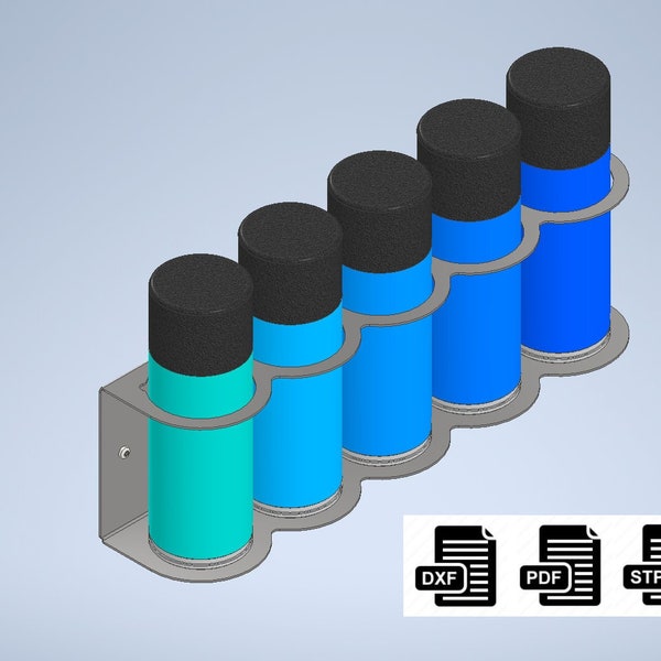 Aerosol Spray Can Holder DXF, PDF, STP production files