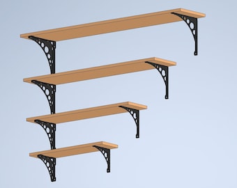 Shelf brackets DXF, PDF, STP production files