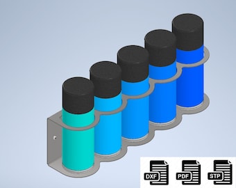 Aerosol Spray Can Holder DXF, PDF, STP production files