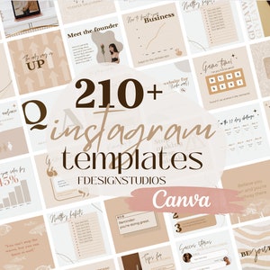 210 Instagram templates | neutral templates | brown caramel Instagram feed