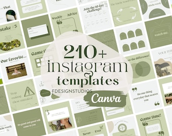 210 Sage Green Instagram Templates | Canva Design (Digital Download)