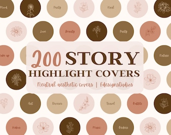 200 portadas destacadas neutrales / iconos destacados de la historia de Instagram