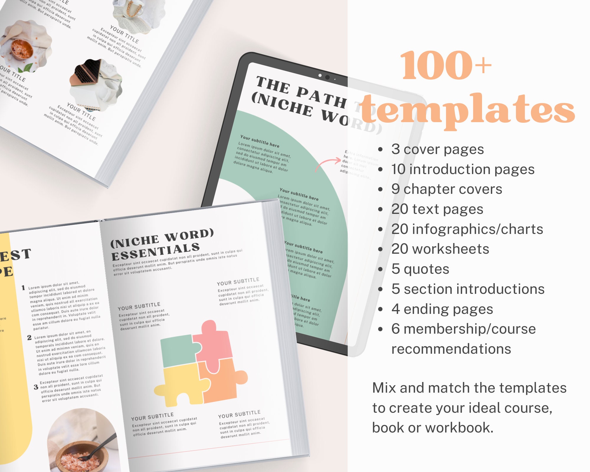 Ebook Templates Pastel Canva Workbook Colorful Course Creator Ebook Etsy