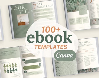 Ebook template canva | Minimalist green pastel workbook | Course creator templates natural